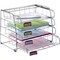 Alba Letter Tray, 4 Tier(s), 12.40in Height x 12.20in Width x 15.35in Length, Chrome, Metal COR4I - alternate 2