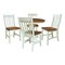 Whitewood Industries Rectangular Fixed Top Table W/ 4 Chairs, 36 in W, 29.9 in L, 36 in H, Parawood, Hickory/Shell, 5 K79-36RT-23B-C61-4 - alternate 1