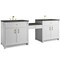 James Martin Vanities Bellshire 96" Dual Vanity Set w/24" Make-Up Counter, Bright White w/3 cm Parisien Bleu Silestone Top 660-VMC96-BW-3PBL - alternate 5