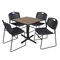 Regency Square Cain Breakroom Table W/ 4 Zeng Stack Chairs, 30 in W, 30 in L, Noble Oak TB3030NO44BK - alternate 1