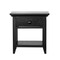 Homeroots 24" Black Solid Wood Solid and Manufactured Wood One Drawer Nightstand 530251 - alternate 4