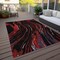 Homeroots 3' X 5' Black Red And Gray Abstract Washable Indoor Outdoor Area Rug 600210 - alternate 8