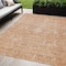 Homeroots 9' X 12' Salmon And Terra Cotta Damask Washable Indoor Outdoor Area Rug 603369 - alternate 1