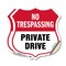 Signmission No Trespassing Shield Sign Private Drive, 12 inch X 12 inch, Vinyl Decal, 2PK SHI-D-2PACK-12-408 - alternate 1