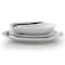 Elama Sarah 18 Piece Porcelain Ribbon Lined Dinnerware Set, Service for 6 in White and Black 750123740M - alternate 7