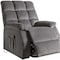 Homeroots 34" Gray Velvet Power Heated Massage Recliner 318860 - alternate 3