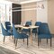 Leisuremod Allure Modern Dining Chair In Yale Blue Fabric and Oak Wood Legs AC49BU - alternate 9