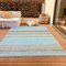 Homeroots 3' X 5' Sky Blue Gray And Beige Striped Washable Indoor Outdoor Area Rug 614833 - alternate 9