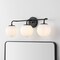 Jonathan Y Louis Parisian Globe 25" 3-Light Metal/Frosted Glass Modern Contemporary LED Vanity Light, Black JYL3536B - alternate 10