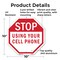 Signmission Stop Using Your Cell Phone, 10 Inch X 10 Inch, Aluminum Metal Signs OC-A-10-78 - alternate 4
