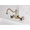 Kingston Brass Two-Handle Wall Mount Kitchen Faucet, Antique Brass KS1283PKX - alternate 4
