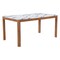 Homeroots 63" White and Natural Faux Marble and Solid Wood Dining Table 623357 - alternate 8
