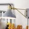 Jonathan Y Lynn 15 in. Swing Arm 1-Light Modern Midcentury Iron USB Charging Port LED Sconce, Grey/Brass Gold JYL1300C - alternate 12