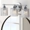 Jonathan Y Spaulding Vintage 22 in. 3-Light Iron/Chevron Pattern Glass Farmhouse Cottage LED Vanity Light, Chrom JYL3550A - alternate 16