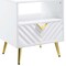 Homeroots 22" White Manufactured Wood And Metal Rectangular End Table With Drawer And Shelf 486418 - alternate 4