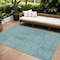 Homeroots 8' X 10' Teal Blue And Ivory Geometric Washable Indoor Outdoor Area Rug 600783 - alternate 1