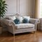 Homeroots 76in Light Gray And Platinum Linen Loveseat and Toss Pillows 515726 - alternate 4