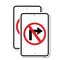 Signmission No Right Turn Graphic Only, 18'' X 24'' 2 Signs, Heavy Gauge Aluminum, 2PK A-1824-2PACK-23592 - alternate 1