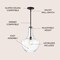 Jonathan Y Watts 13.25" 1-Light Mid-Century Modern Iron/Glass LED Pendant, Oil Rubbed Bronze/Clear JYL6401B - alternate 12