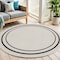 Homeroots 4' Ivory And Black Round Indoor Outdoor Area Rug 545970 - alternate 7