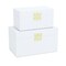 Homeroots Set of Two White Solid Wood And Fabric Box With Lid, 2PK 489390 - alternate 4