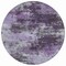 Homeroots 8' Purple And Ivory Round Abstract Washable Indoor Outdoor Area Rug 630647 - alternate 7