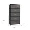 Homeroots 23" Gray and Black Steel and Fabric Six Drawer Chest 484711 - alternate 5