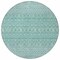 Homeroots 8' Aqua Teal Blue And Ivory Round Tribal Washable Indoor Outdoor Area Rug 582604 - alternate 8