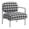 Homeroots 29" Black And White And Black Upholstered Houndstooth Arm Chair 572294 - alternate 1