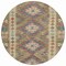 Homeroots 8' Green Round Geometric Washable Indoor Outdoor Area Rug 607442 - alternate 8