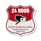 Signmission 24 Hour Surveillance Shield Sign Video S, 6 Inch X 6 Inch, Plastic Sign SHI-P-6-348 - alternate 1