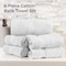 Lavish Home 6PC Bathroom Towels Set 100% Cotton Bathroom Accessories Soft Towel Set for Shower, Gym, Dorm, Spa 67-0035-WHT - alternate 5
