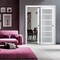 Sartodoors Sliding Closet Bypass Doors with Frosted Glass White 72x84 (2* 36x84) Solid Core Modern Interior VEREGIO7602DBD-WS-7284 - alternate 1