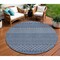Homeroots 8' Navy Blue And Ivory Round Chevron Washable Indoor Outdoor Area Rug 612282 - alternate 1
