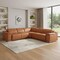 Homeroots Camel Italian Leather Modular L Shaped Five Piece Corner Sectional 532762 - alternate 10