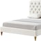 Homeroots Cream Solid Wood Queen Tufted Upholstered Linen Bed with Nailhead Trim 544884 - alternate 8