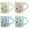 Gibson Home Sunbloom 4 Piece 15 Ounce Flower Wax Relief Design Mug Set with Heart Shaped Handles 136961.04R - alternate 1
