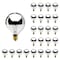 Bulbrite 40 Watt G16.5 Globe Bulb, Half Chrome Dimmable Candelabra Base E12Light Bulb, 25 PK 861159 - alternate 1