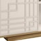 Homeroots 63in Oak And White Carved Geometric Wood Enclosed and Open Storage TV Stand 724163 - alternate 7