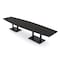 Skutchi Designs Boat Conference Table With Power Unit, 48 in W, 168 in L, Black HAR-BOT-48x168-DOU.BK-U999ST19-EBLK - alternate 1