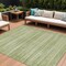 Homeroots 8' X 10' Sage And Ivory Striped Washable Indoor Outdoor Area Rug 631512 - alternate 1