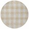 Homeroots 8' Beige And Gray Round Plaid Washable Indoor Outdoor Area Rug 595369 - alternate 7