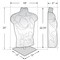 Azar Displays One Male and One Female White Plastic Bust, Torso Mannequin, on 12" Square Metal Base for Counter 900927-WHT - alternate 6