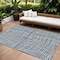 Homeroots 8' X 10' Navy Blue And Ivory Striped Washable Indoor Outdoor Area Rug 583447 - alternate 1