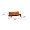 Homeroots 66" Orange Fabric Sofa With Black Legs 285668 - alternate 5