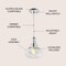Jonathan Y Ferano 9" Adjustable Metal/Glass LED Pendant, Chrome JYL3519A - alternate 11