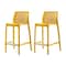 Homeroots Set of Four 26" Yellow Heavy Duty Plastic Low Back Outdoor Counter Height Bar Chairs 565358 - alternate 6