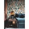York Wallcoverings Fauvist Flock Coral and Aqua Wallpaper Sample AG2016SAM - alternate 7