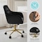 Martha Stewart Rayna Upholstered Office Chair in Black/Polished Brass CH-220921-6-BK-GLD-MS - alternate 8