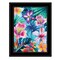 Homeroots Tropical Flowers 3 Black Framed Print Wall Art 407885 - alternate 1